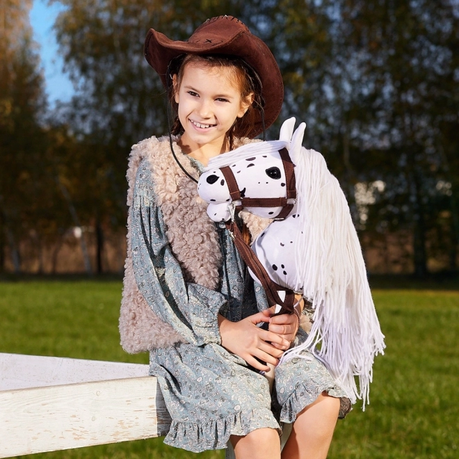 Cavalluccio su bastone Hobby Horse dalla collezione HOPPIHORSE Sport Edition nel colore del leopardo bianco