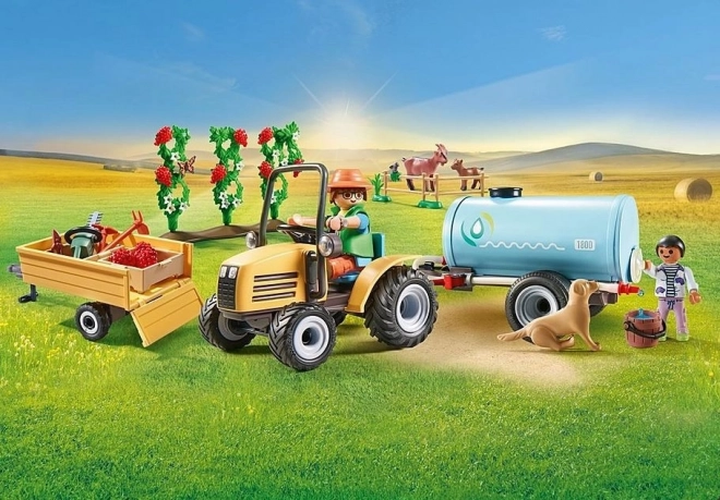 Trattore con rimorchio e serbatoio d'acqua PLAYMOBIL