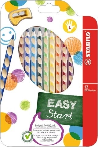 Stabilo EASYcolors set di pastelli per mancini con temperamatite