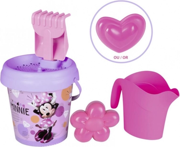 Secchiello con motivi di Minnie con annaffiatoio e accessori