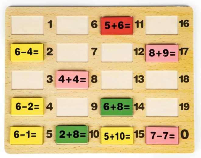 Blocchi matematici educativi con lavagna domino