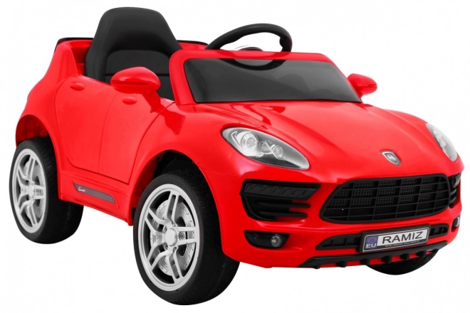 Auto a batteria Turbo-S per bambini Rosso + Telecomando + Avvio lento + Ruote EVA + Radio MP3