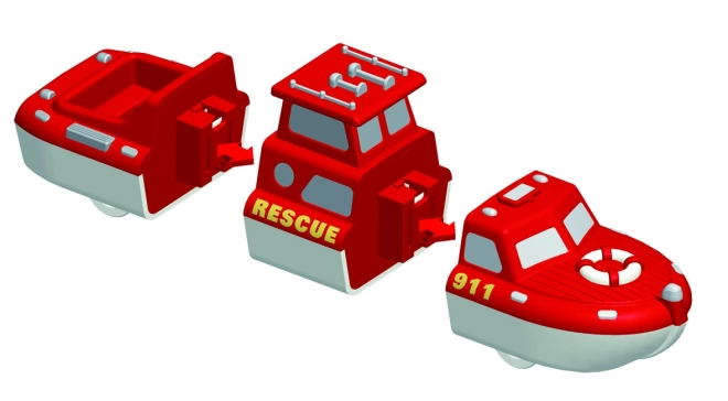 Tre veicoli di soccorso in un unico set