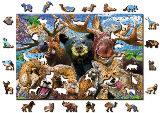 Puzzle in legno nel bosco 2 in 1