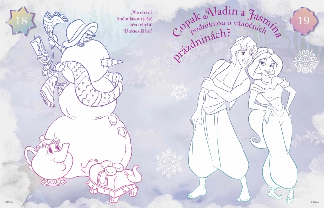 Libro da colorare di Natale con adesivi delle Principesse Disney