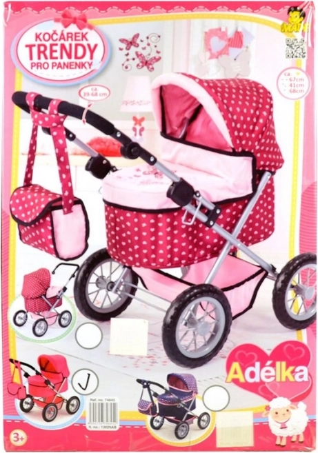 Passeggino per bambole Adélka rosa