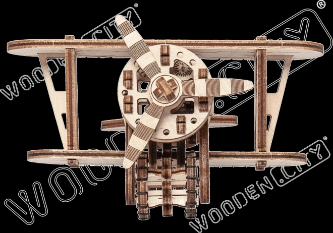 Puzzle 3D Biplano in Legno da Montare