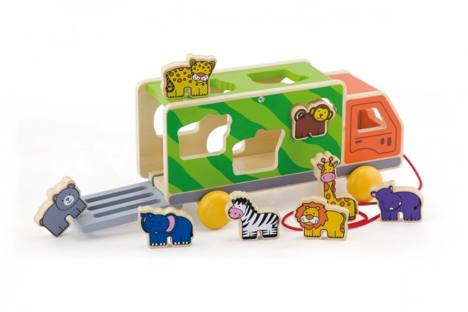 Camion di Legno con Animali Puzzle