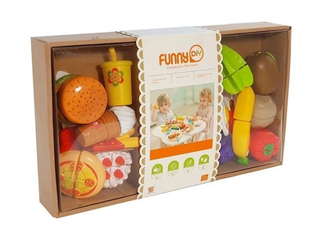 Set di frutta e verdura per bambini da tagliare
