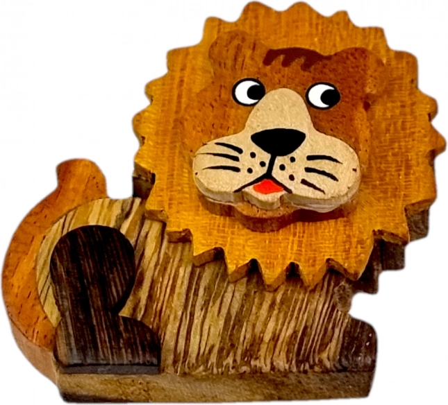 Magnete decorativo in legno Leone per bambini