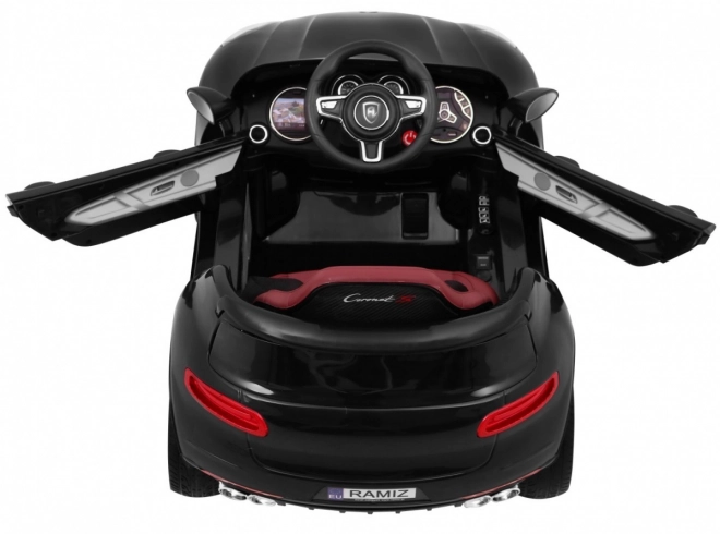 Auto a batteria Turbo-S per bambini nero + telecomando + avvio lento + ruote EVA + radio MP3