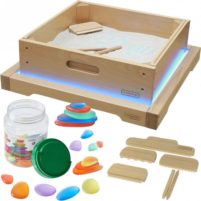 Pannello Sensoriale LED con Accessori per Giocare nella Sabbia di Masterkidz