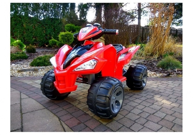 Quad con grandi ruote a batteria rosso