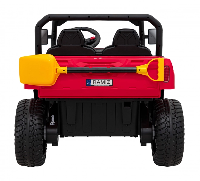 Auto Pick-Up Speed 900 pro bambini Rosso + trazione 4x4 + pompa mobile + vano bagagli + telecomando + pala + LED audio