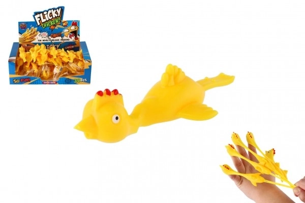 Giocattolo antistress gallina volante in silicone 10 cm