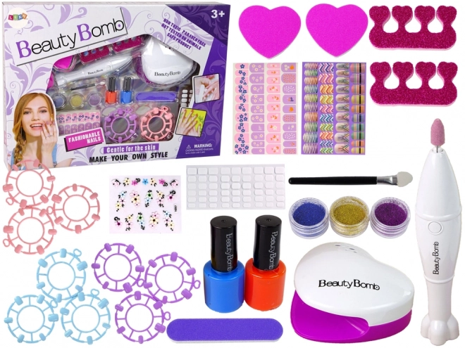 Set Manicure per Bambini con Fresatrice, Lampada e Glitter