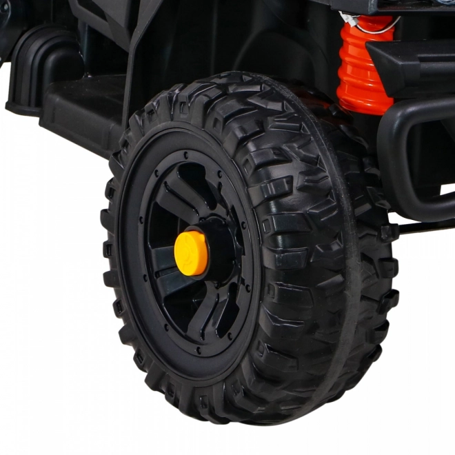 Pick-up agricolo per bambini nero + telecomando + portapacchi + pala + EVA + MP3 LED