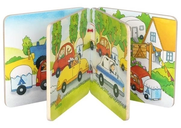 Libro illustrato in legno per bambini - In viaggio con Goki