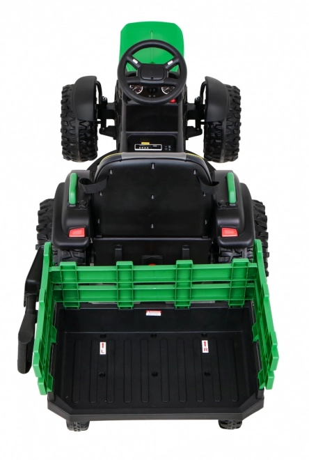 Trattore in titanio con rimorchio verde