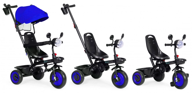 Triciclo passeggino 3 in 1 per bambini con sedile girevole e capottina