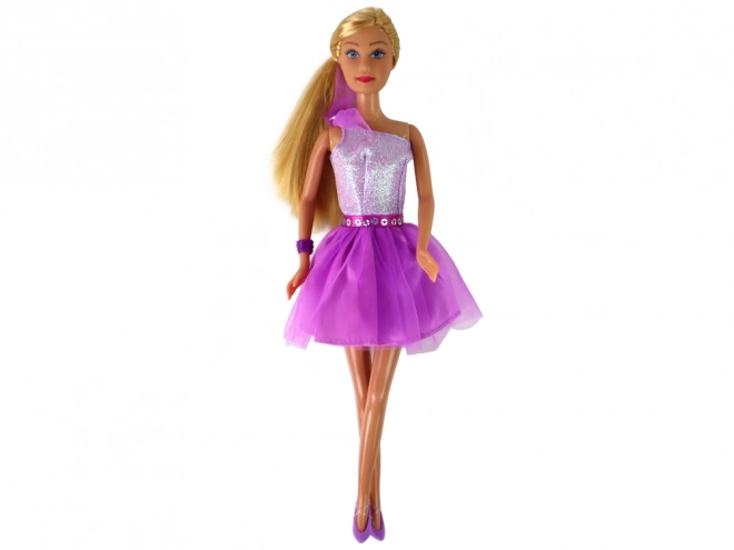 Abito per bambola Lucy Set di scarpe glitter viola