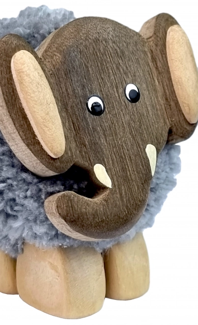 Figura in legno XL pompon elefante