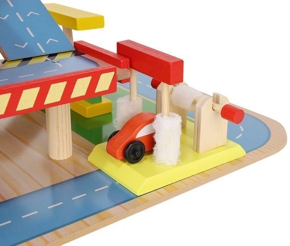 Garage parcheggio in legno per bambini