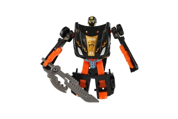 Trasformabile Auto/Robot Plastica 14 cm Nero