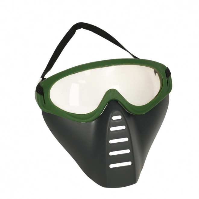 Set militare con giubbotto, fucile e binocolo