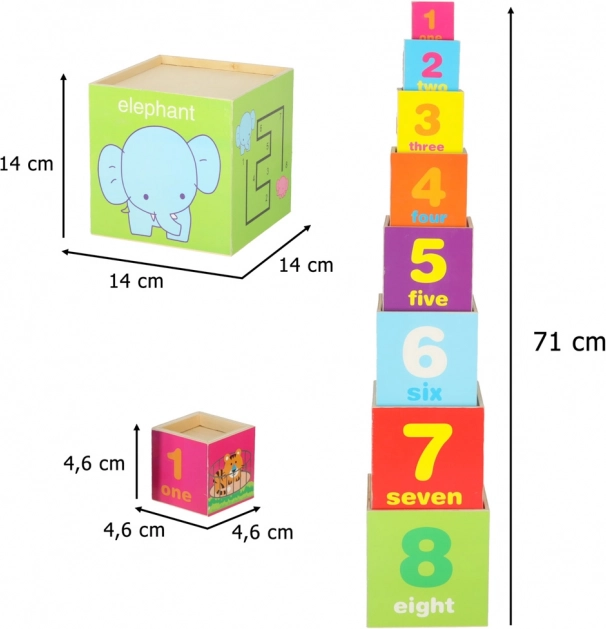 Torre educativa in legno XXL con forme e apprendimento dei numeri