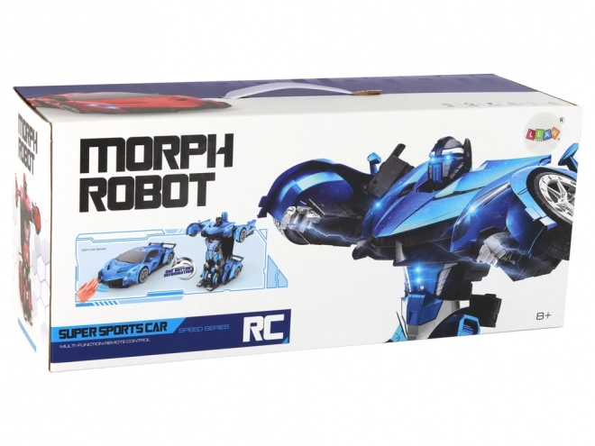 Auto Robot con Trasformazione R/C 1:10 Blu Controllo a Gesti