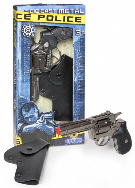 Revolver metallico polizia con fondina Gonher