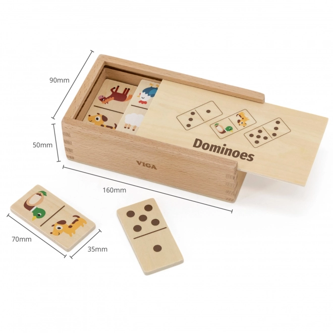 Domino in legno 2 in 1 Animali e Numeri