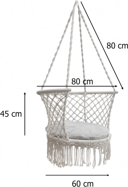 Altalena da giardino nido con schienale grigio 80 cm 150 kg