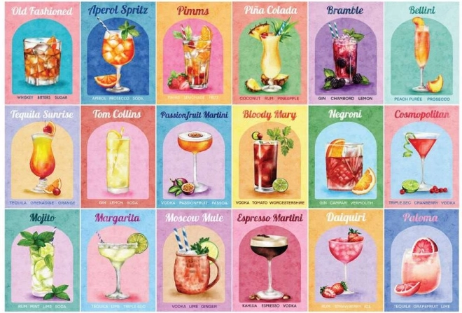 Puzzle colorato cocktail 1000 pezzi