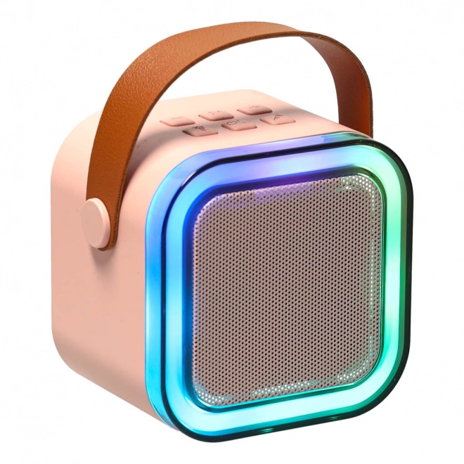 Set Karaoke con Microfono e Altoparlante Portatile Bluetooth USB LED Rosa