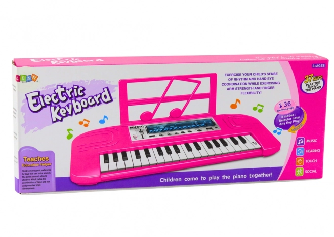 Pianoforte Elettrico per Bambini Rosa 36 Melodie