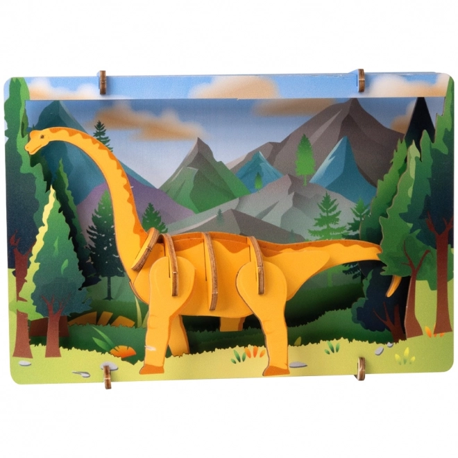 Puzzle 3D in legno Brontosaurus