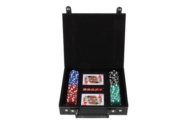 Set Poker 100 Pezzi con Carte e Dadi in Valigetta