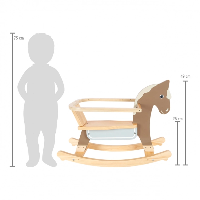 Cavallino a dondolo Small Foot con parapetto