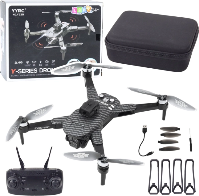 Drone con telecamera HD e applicazione - carbonio nero