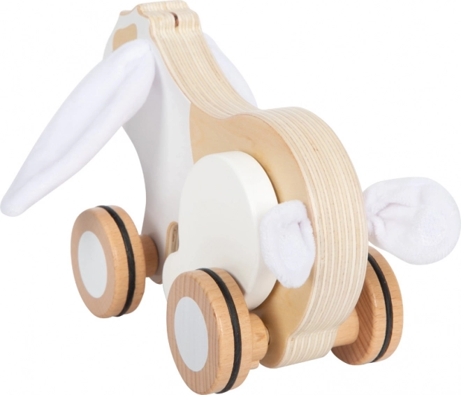 Giocattolo da trascinare in legno Coniglio con orecchie fruscianti di Small Foot