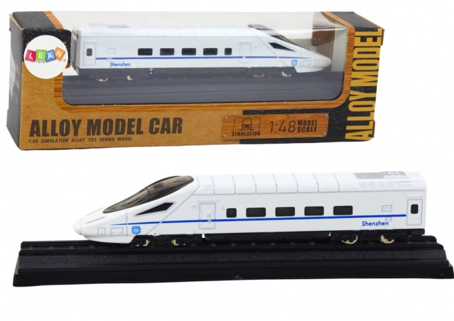 Modello da collezione treno vagone bianco 1:48 metallico