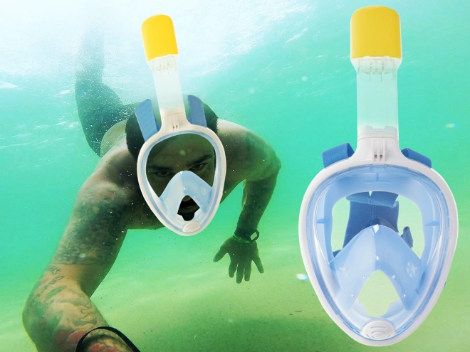 Maschera da snorkeling pieghevole L/XL blu