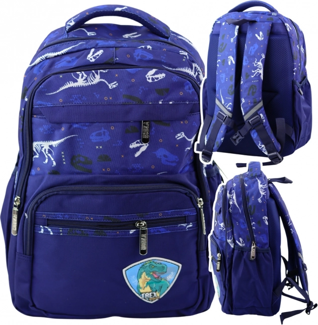 Zaino scolastico Dino T-Rex blu 20L
