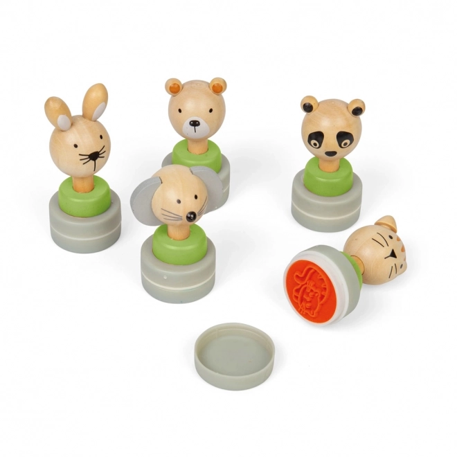 Set di Timbri in Legno Animali Bigjigs Toys