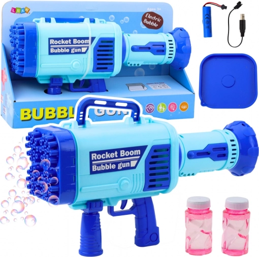 Pistola elettrica per bolle 64 aperture blu