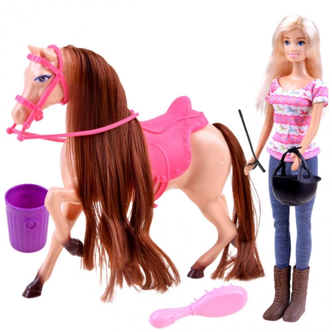 Bambola fantina Anlily con cavallo e accessori