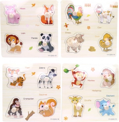 Puzzle in legno per bambini, 15 x 15 cm