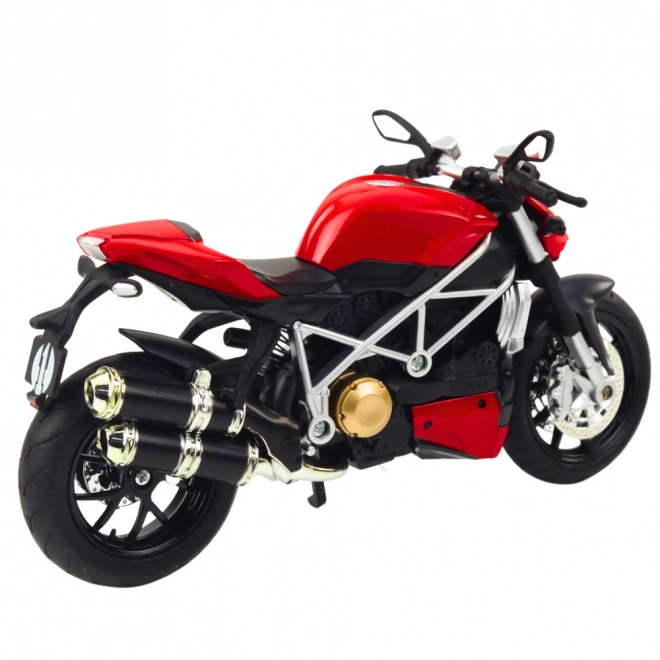 Motocicletta sportiva in metallo con effetti rossi 1:12
